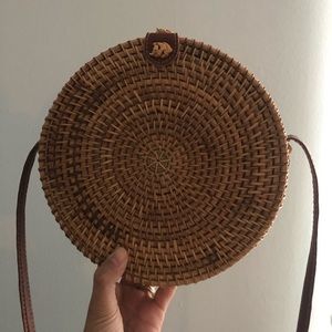 Straw Circle Crossbody Purse